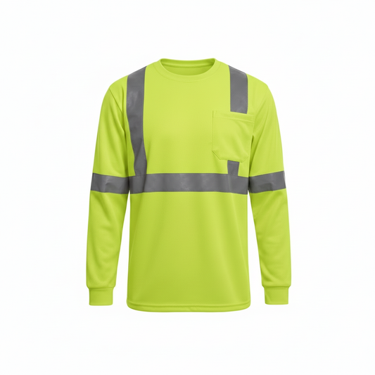 Mens Rosewear Hi-Vis Workforce Long Sleeve T-Shirt