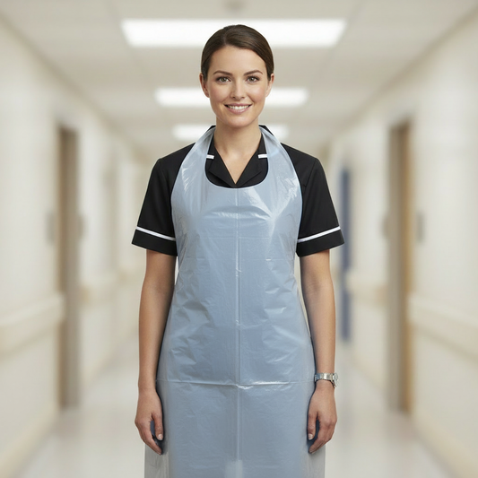 White/Clear MedShield Disposable PPE Apron